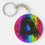 Sketchy Painting Monogram Letter A Key Chain