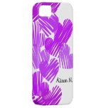 Sketchy purple hearts with name iPhone 5 Case iPhone 5 Covers