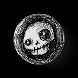 Sketchy Skull Pinback Button