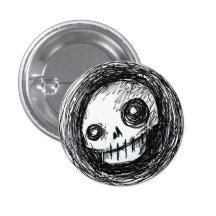 Sketchy Skull Pinback Button