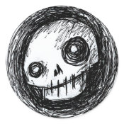 sketchy skull sticker