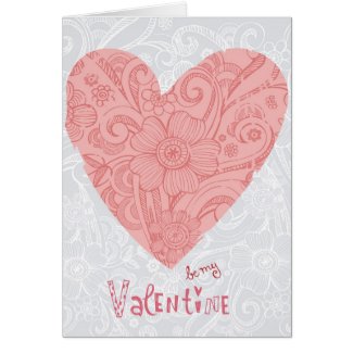 Sketchy Valentine's Doodle Heart and Swirls Cards