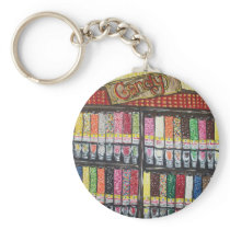 "Skewed Candy Store" keychains