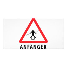 Ski Anfänger Warnschild icon Photo Greeting Card