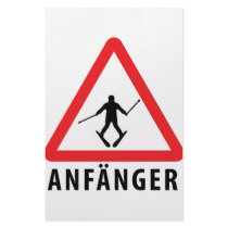 Ski Anfänger Warnschild icon stationery