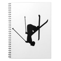 Ski Black Silhouette Notebooks
