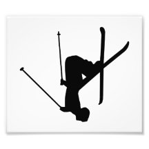 Ski Black Silhouette Photo Print