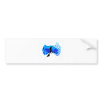 Ski Blue Horizon Bumper Sticker
