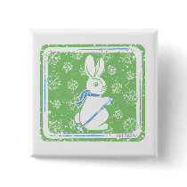 Ski Bunny Pinback Button