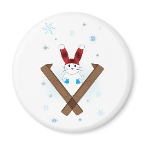 Ski Bunny magnets
