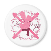 Ski Bunny magnets by Mall4MyLife Ski Bunny magnets