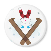 Ski Bunny magnets