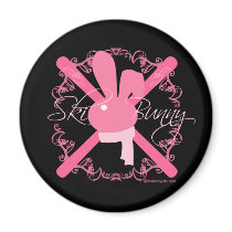 Ski Bunny magnets by Mall4MyLife Ski Bunny magnets