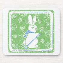 Ski Bunny Mouse Pads