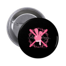 Ski Bunny Pinback Button