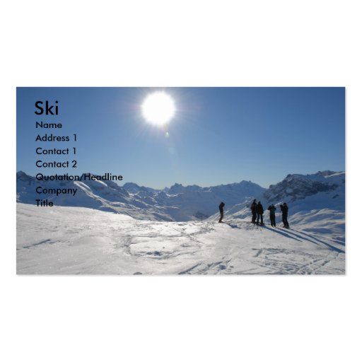 Ski Business Cards (front side)