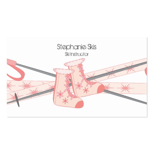 Ski Cards-Blond Business Card Template (back side)