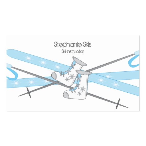 Ski Cards-Brunette Business Card (back side)