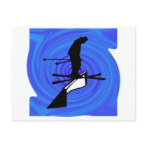 Ski Hot Waxed Post Card