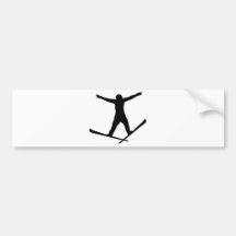 ski jump icon bumper sticker