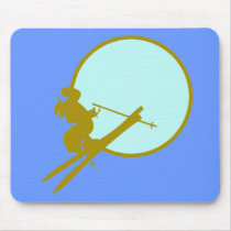 SKI JUMP MOON NIGHT SPORT MOUSE PADS