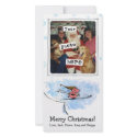 Ski Jump Pig Holiday photo cards