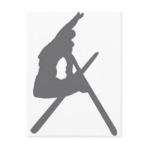 ski jump skier jumper postcards