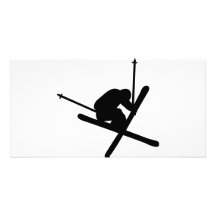 ski jump skiing photo card