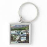 Ski Jumper Takes off from the Olympic Ski Hill Key Chains