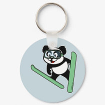Ski-jumping Panda keychains