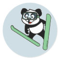 Ski-jumping Panda stickers by cuteunion Ski-jumping Panda stickers