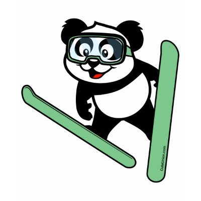 Ski-jumping Panda Tshirt by cuteunion