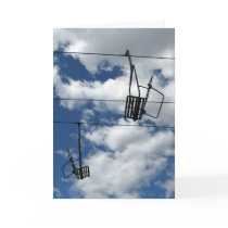 Ski Lift and Sky holiday card cards