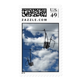 Ski Lift and Sky – Medium stamp