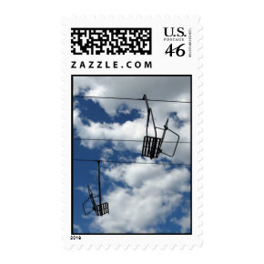 Ski Lift and Sky - Medium stamp