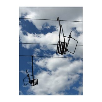 Ski Lift and Sky Photograph Acrylic Wall Art