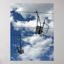 Ski Lift and Sky Print