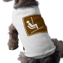 Ski Lift Highway Sign Doggie Tee