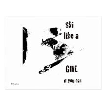 ski like a girl postcard