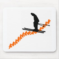 Ski Orange Scooped Mouse Pad