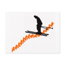 Ski Orange Scooped Post Cards