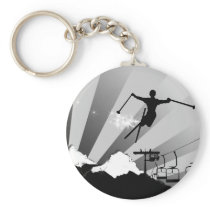 ski powder trail key chain