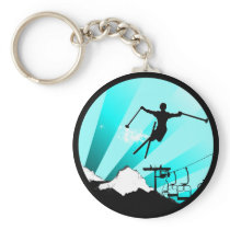 ski powder trail keychain