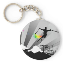 ski powder trail keychains
