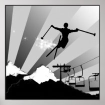 ski powder trail poster