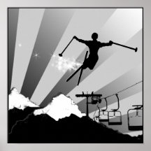 ski powder trail poster