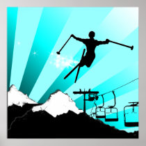 ski powder trail poster
