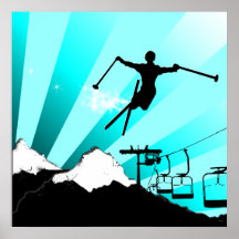 ski powder trail poster