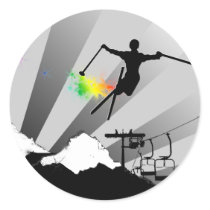 ski powder trail stickers