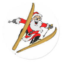 Ski Santa stickers by TeeZazzle Ski Santa stickers